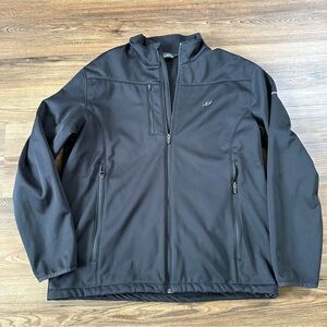 Eddie Bauer Soft Shell Black Jacket Men's XXL Windproof Microfiber Fleece Lined